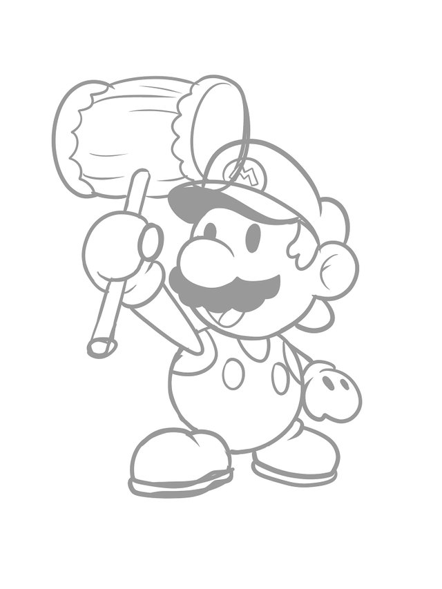 Nintendos paper mario digital fan art process drawing â