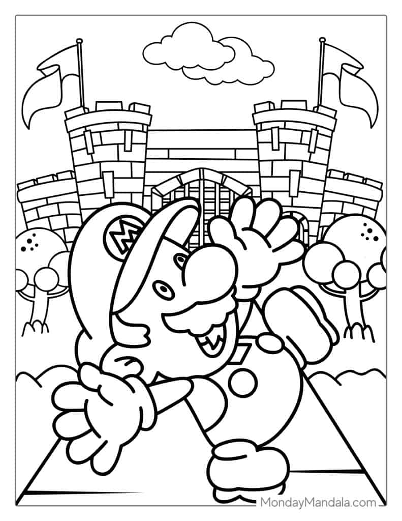 Mario coloring pages free pdf printables