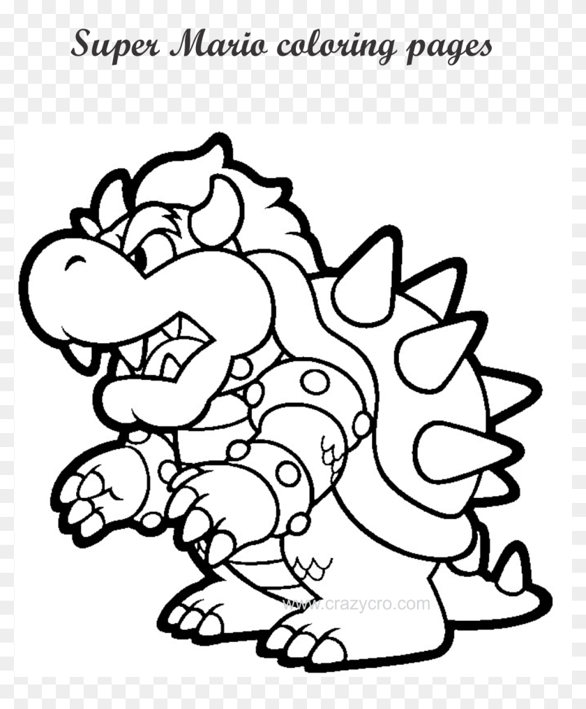 Mario bros bowser coloring pages hd png download