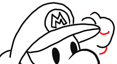 Step drawing classic mario bros or paper mario instructions