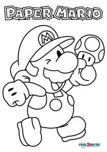 Free printable paper mario coloring pages for kids