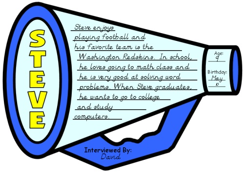 Classmate interview megaphone templates fun back to school lesson plans and ideas