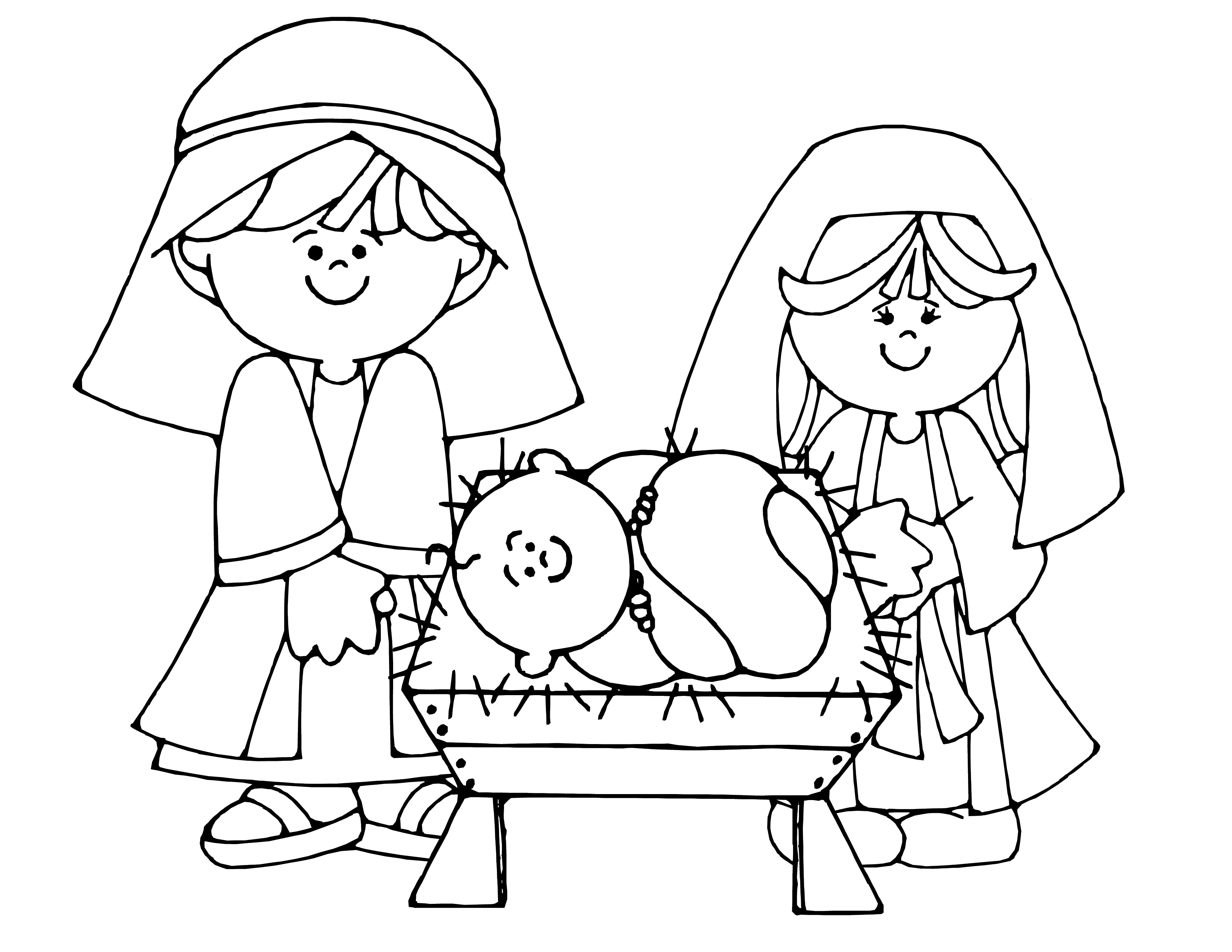 Free printable nativity coloring pages for kids