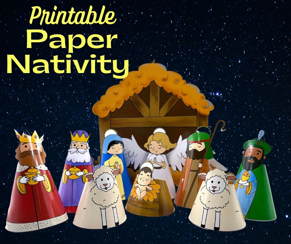 Free printable paper nativity for kids pdf