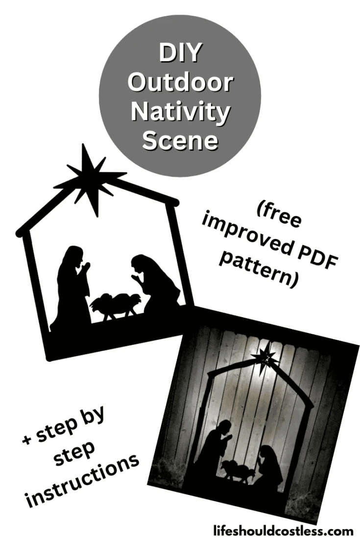 Diy outdoor nativity scene free printable pdf template