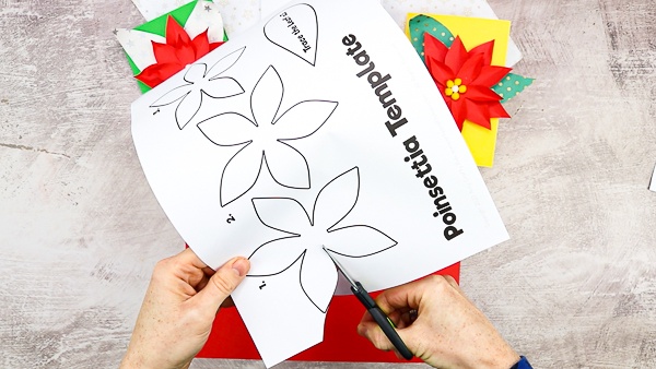 Easy poinsettia christmas card