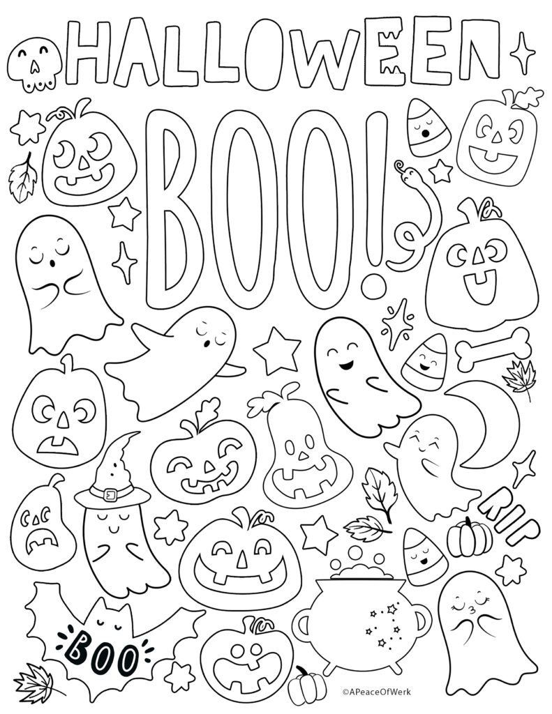 Halloween themed coloring pages