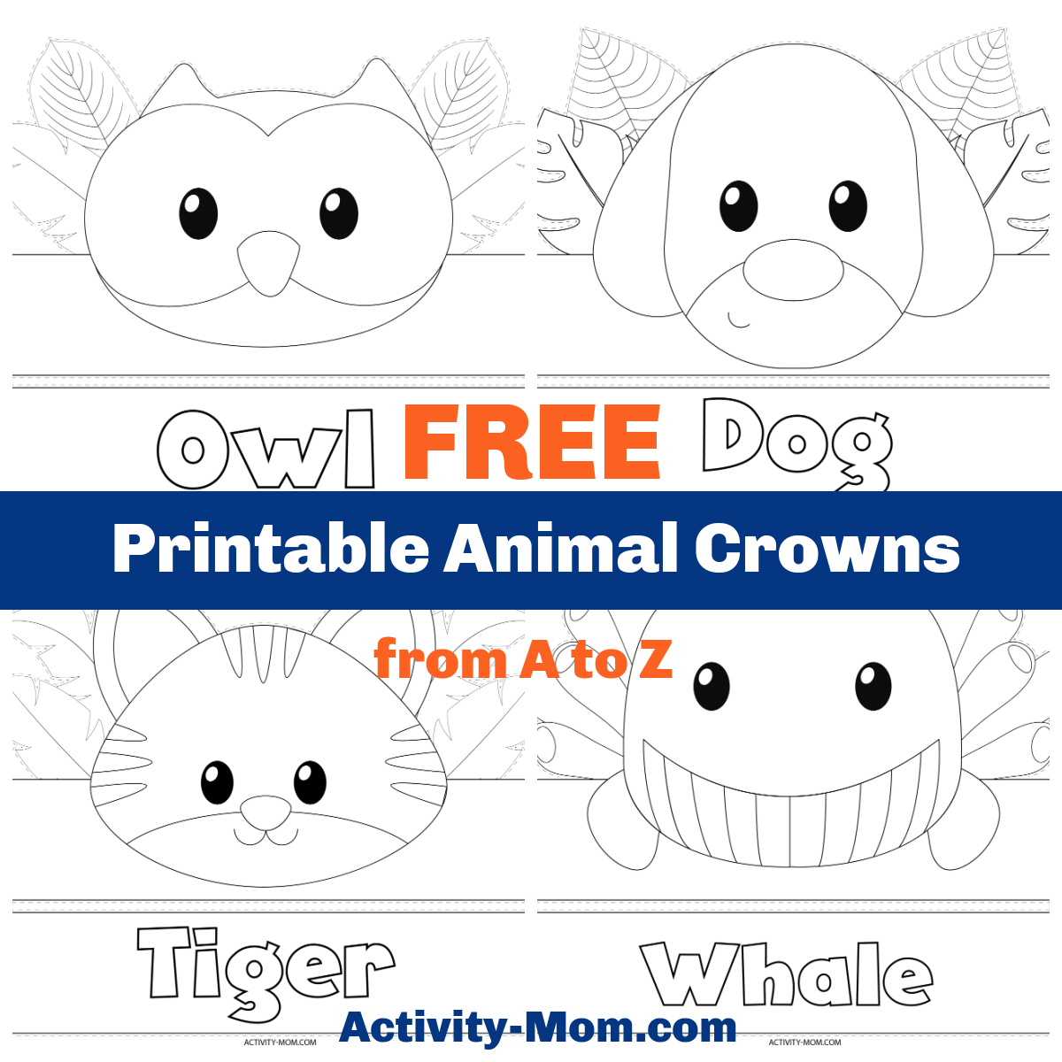 Printable animal crowns for kids free