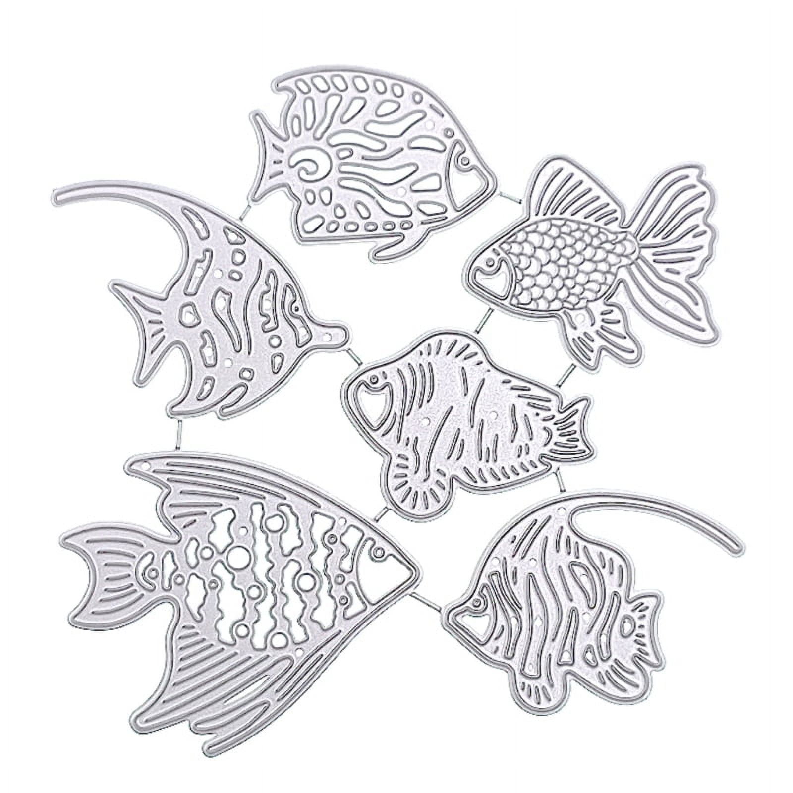 Diy printing six fish carbon steel mould clear stamp embossing mold for paper card and craft gift making