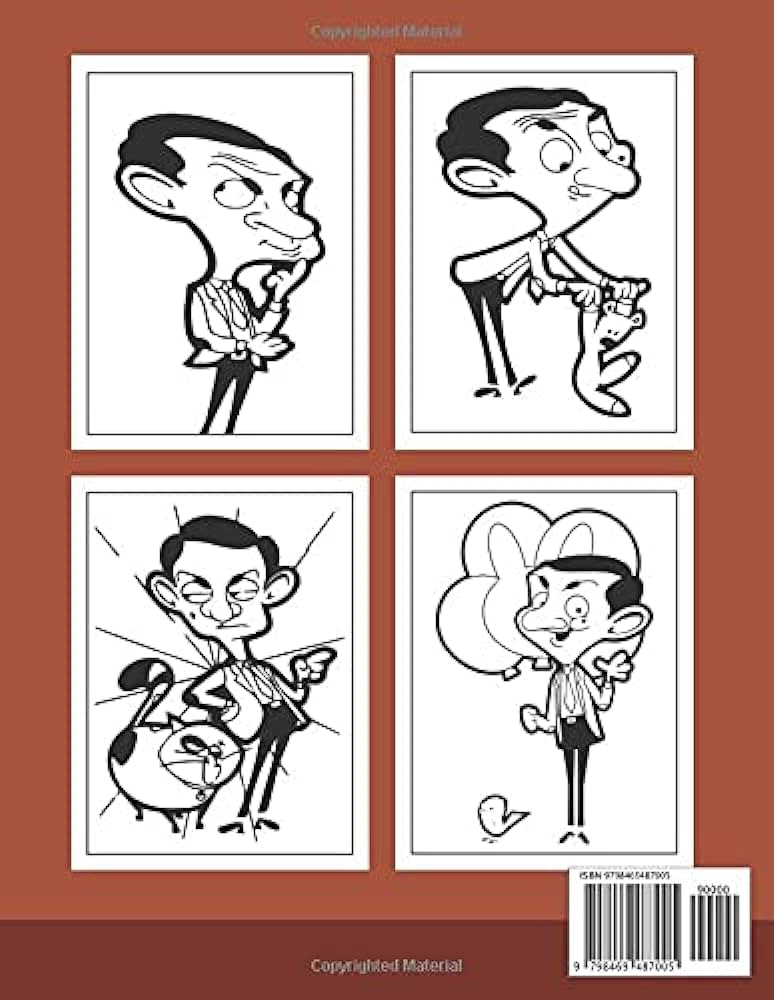 Mr bean coloring book funny mr bean and his bear teddy coloring pages x inches