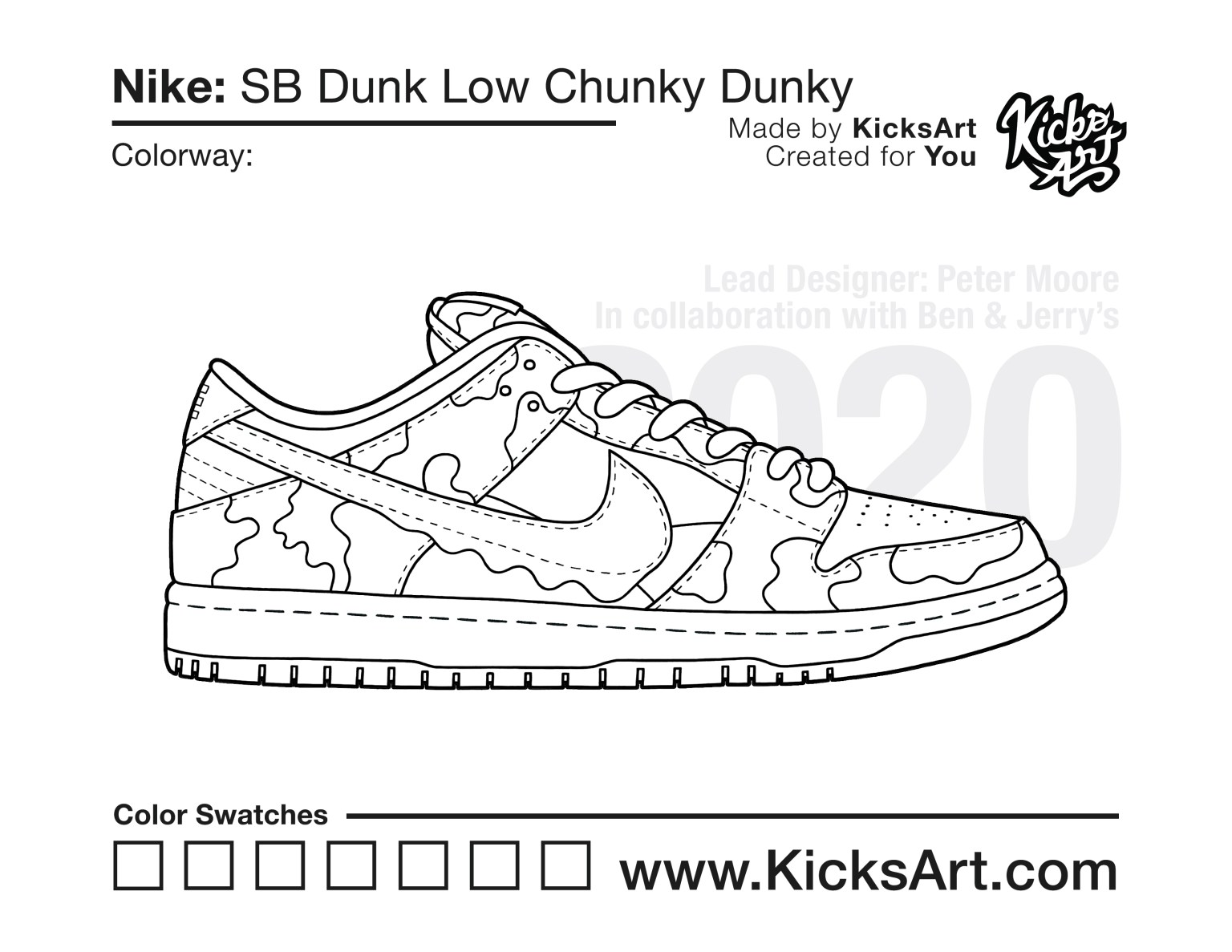 Nike sb dunk low sneaker coloring pages