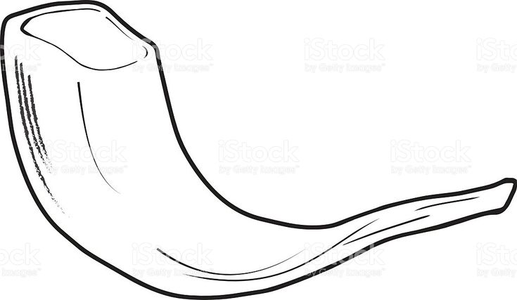 Shofar isolated on white background for yom kippur and rosh hashana