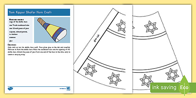 Yom kippur shofar horn craft teacher made