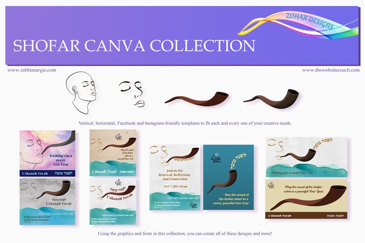 Shofar canva template collection