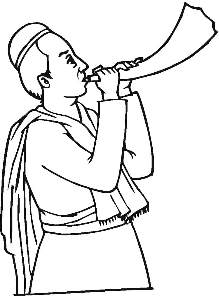 Shofar coloring page