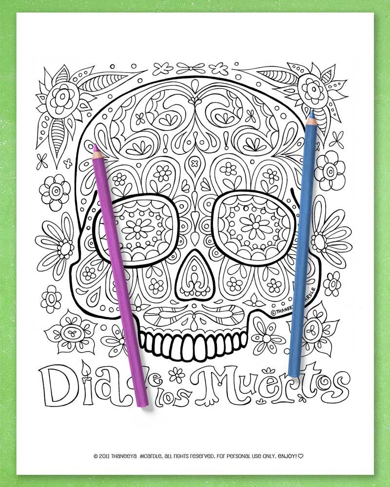 Sugar skull coloring pages