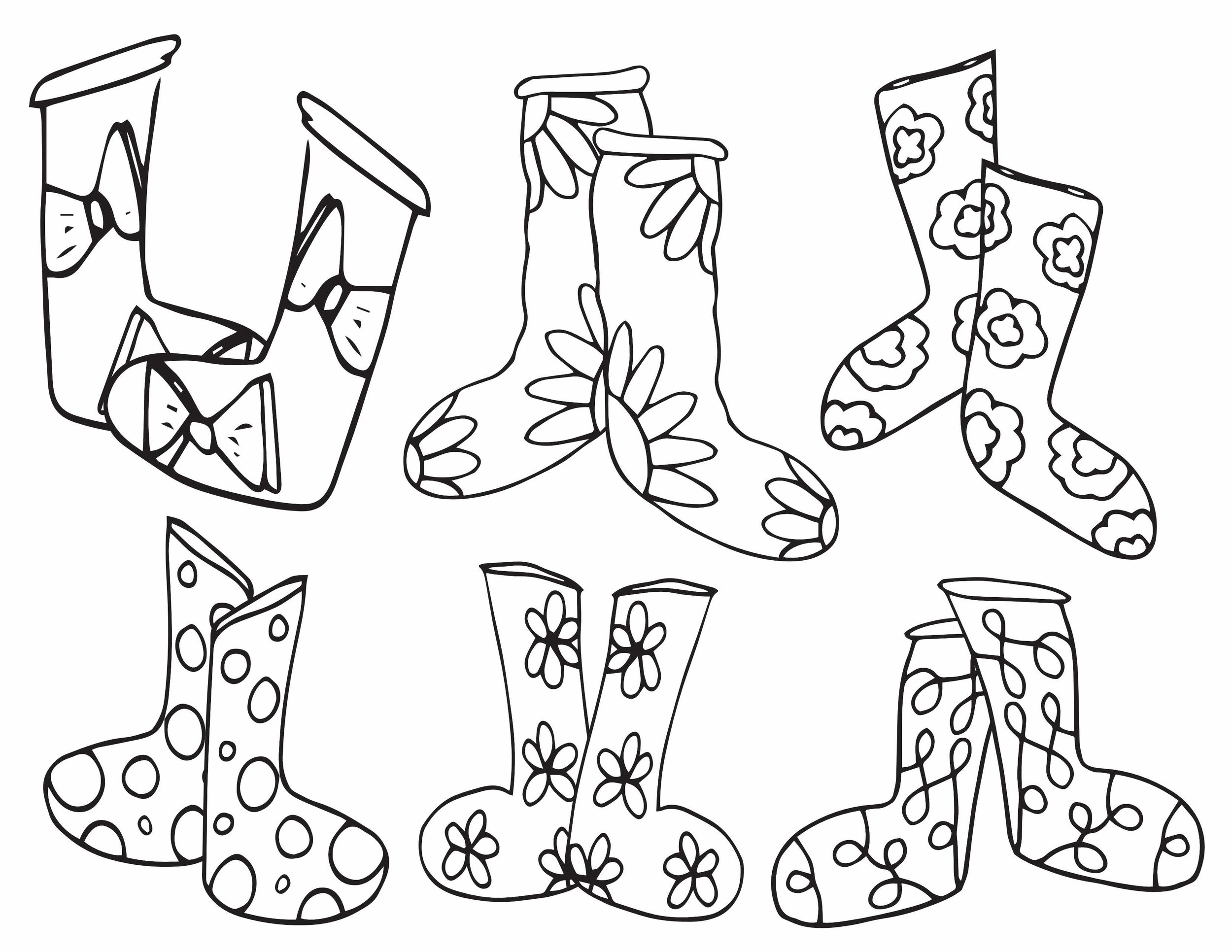 Free silly socks coloring page â stevie doodles