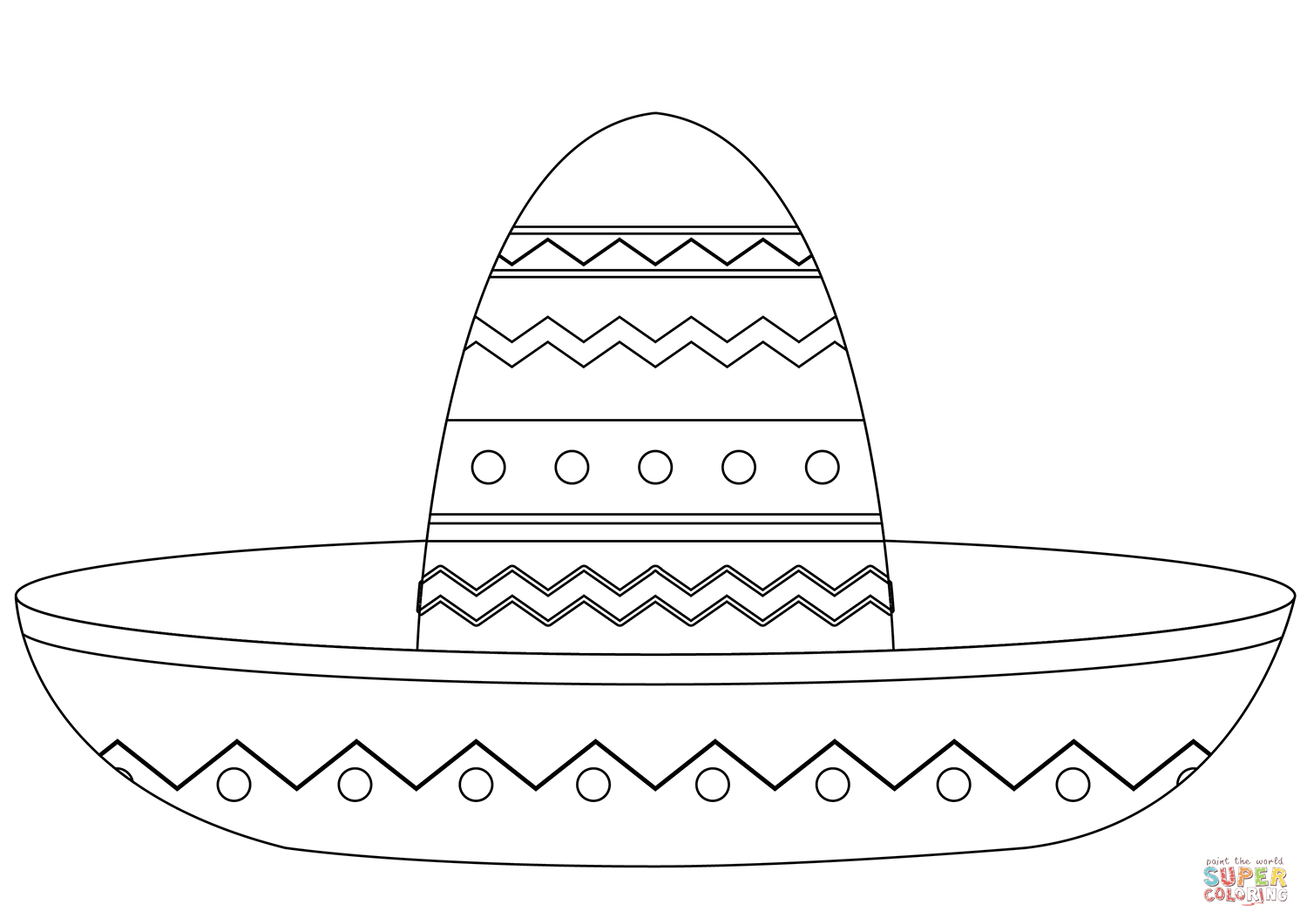 Sombrero coloring page free printable coloring pages