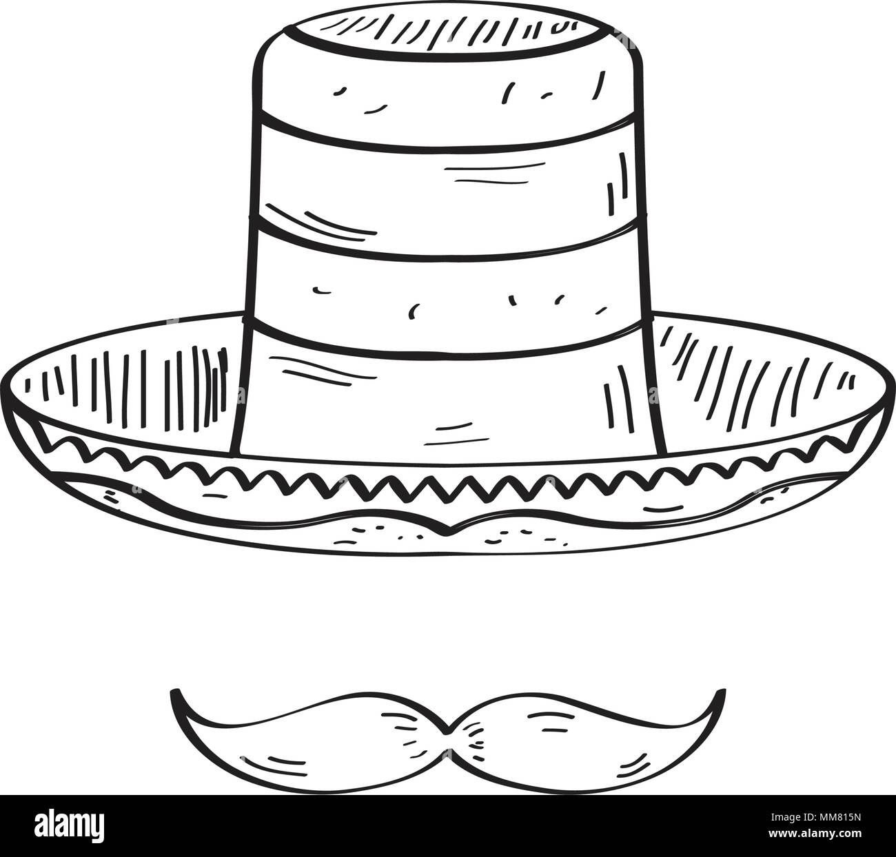 Sombrero vector black and white stock photos images