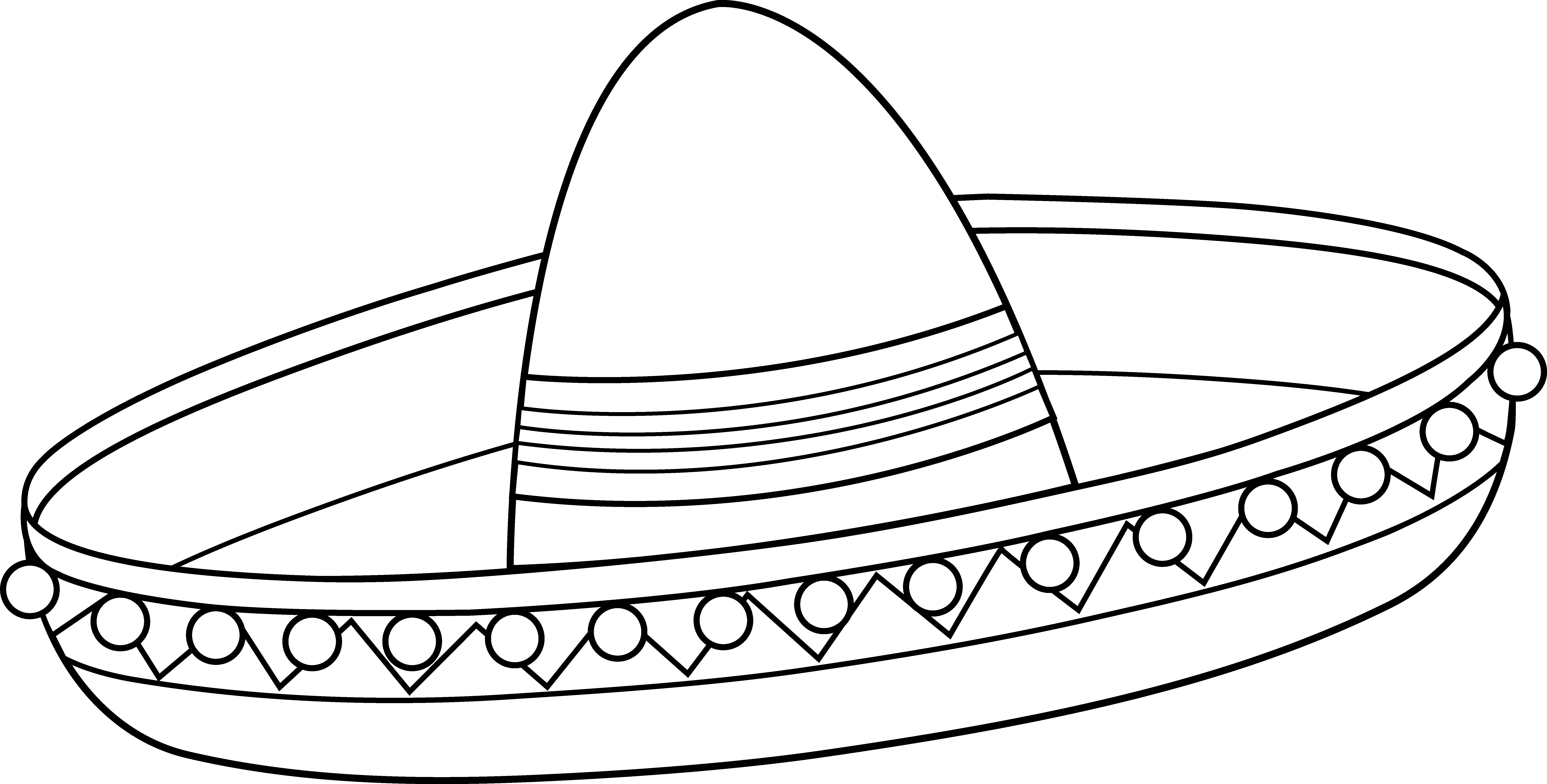 Mexican sombrero coloring page