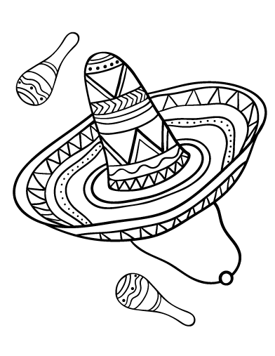 Free sombrero coloring page