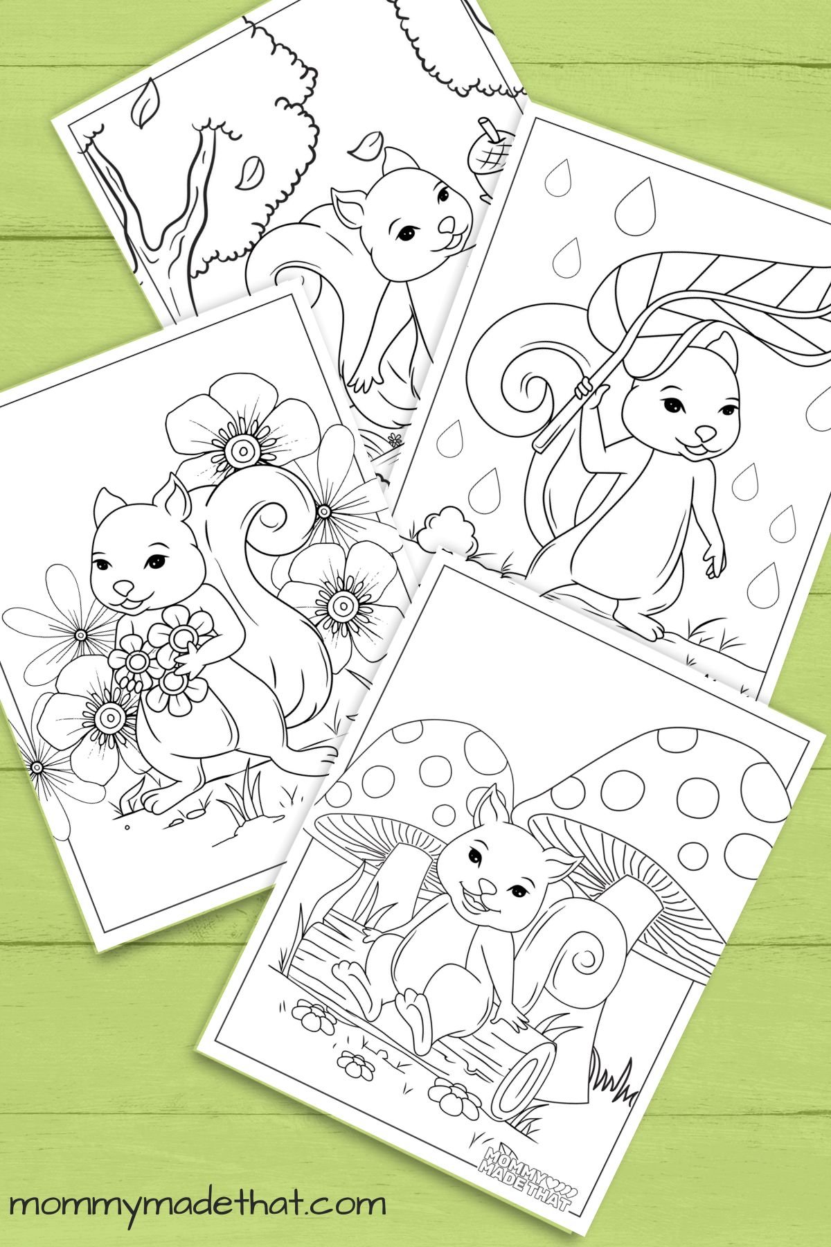 Squirrel coloring pages