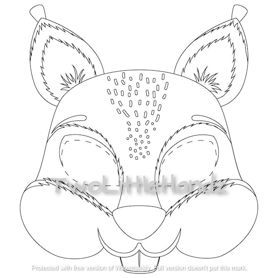 Buy squirrel printable mask animal masks for kids party printable coloring page digital download kids craft printable online in india