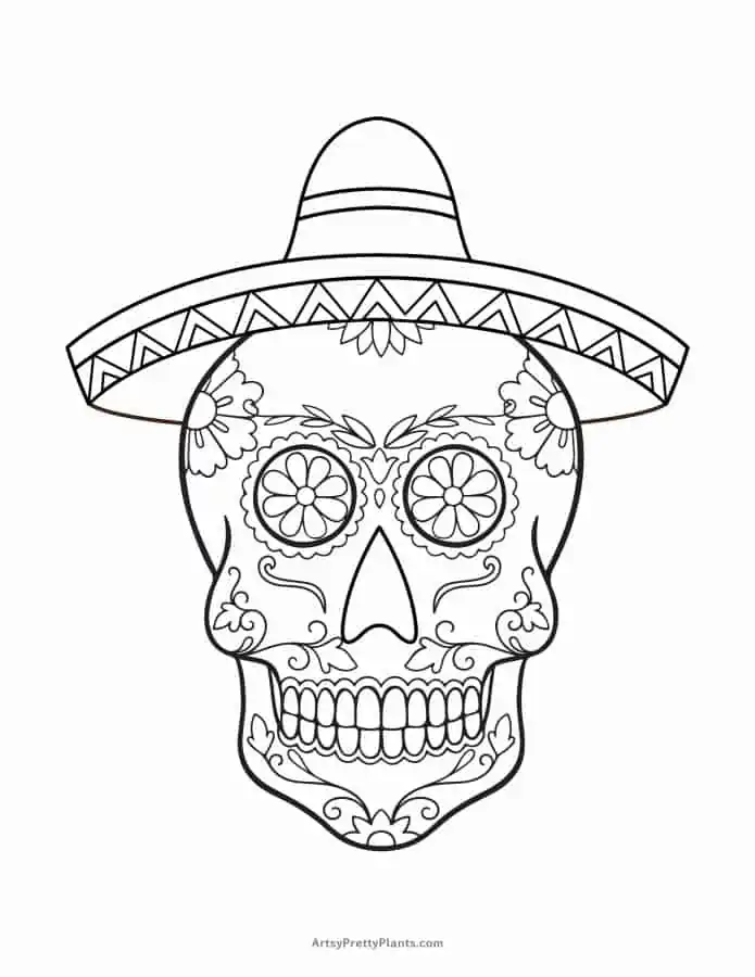 Free sugar skull coloring pages