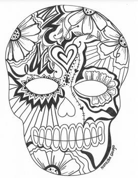 October dãa de muertos day of the dead printable sugar skull coloring sheets