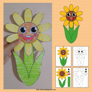 Flower craft spring bulletin board coloring pages activities sunflower template