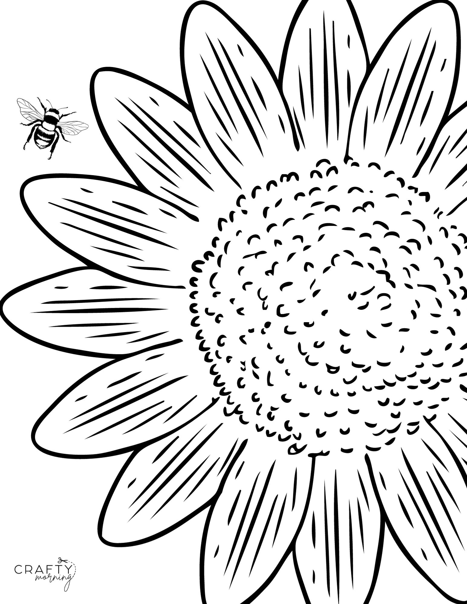 Free printable sunflower coloring pages