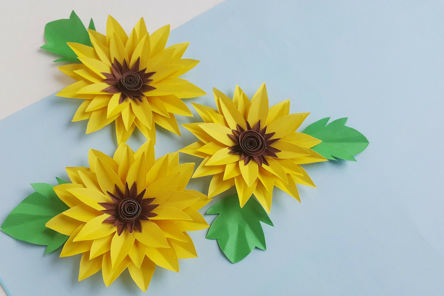 Paper sunflower craft mum in the madhouse