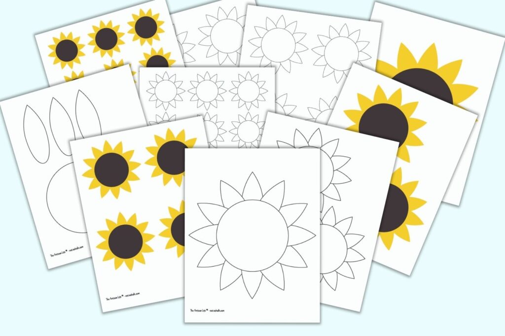 Free printable sunflower templates and sunflower patterns