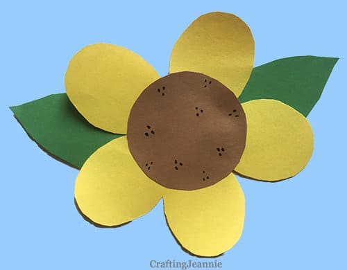 Sunflower craft for preschoolers free template