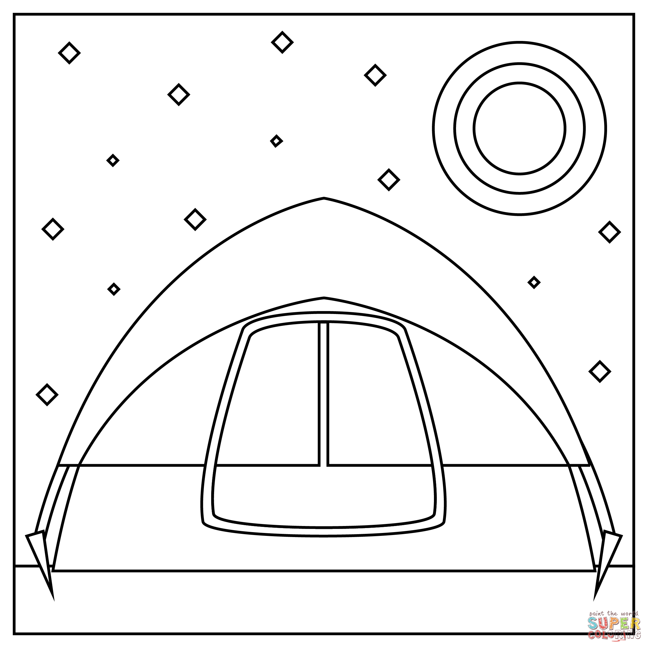 Tent coloring page free printable coloring pages