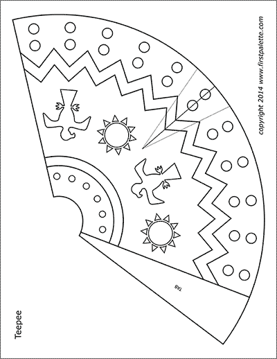 Native american teepee templates free printable templates coloring pages