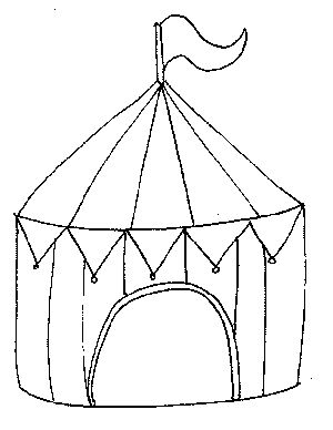 Colorful circus tent coloring page