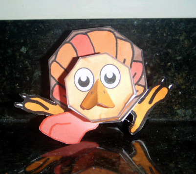 Free thanksgiving turkey paper toys model make printable foldable turkeys paper crafts for kids