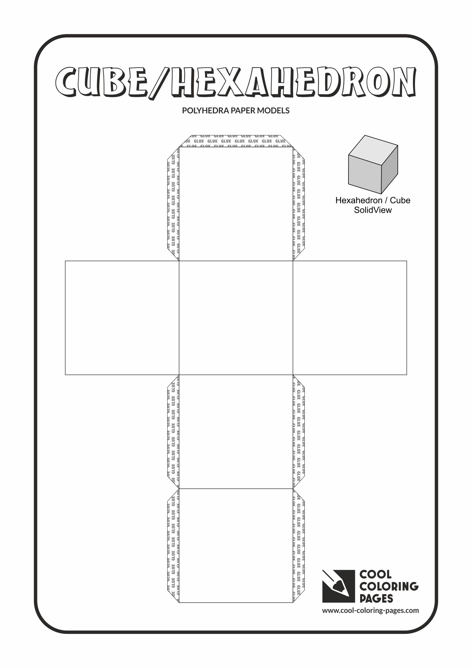 Cool coloring pages paper models of polyhedra