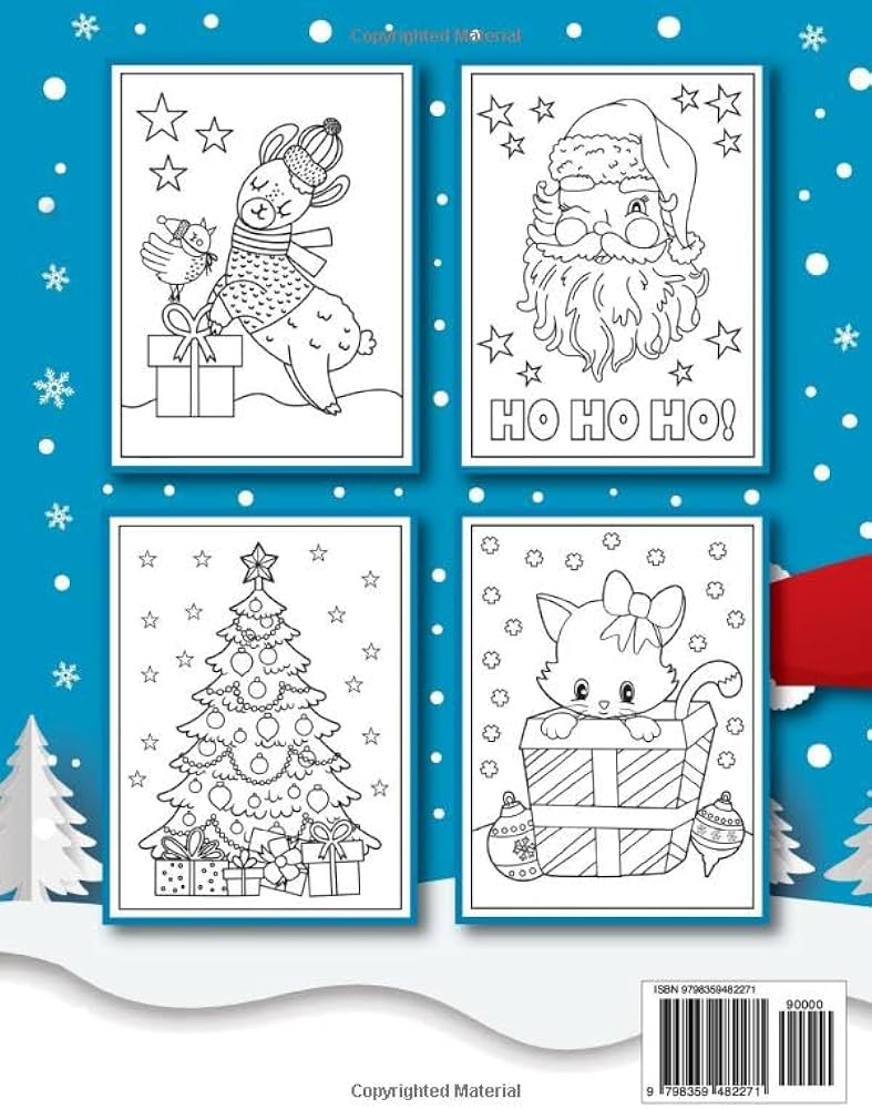 Christmas coloring book for kids super cute big and easy designs with santas snowmen reindeer ornaments toys gifts and more stocking stuffer designs mbm books