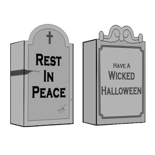 Halloween gravestones paper toy free printable papercraft templates