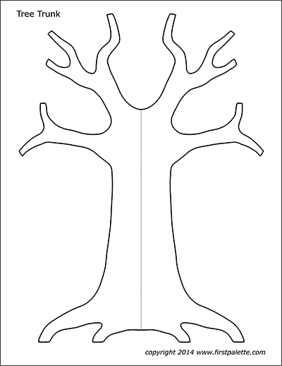 Tree trunk free printable templates coloring pages