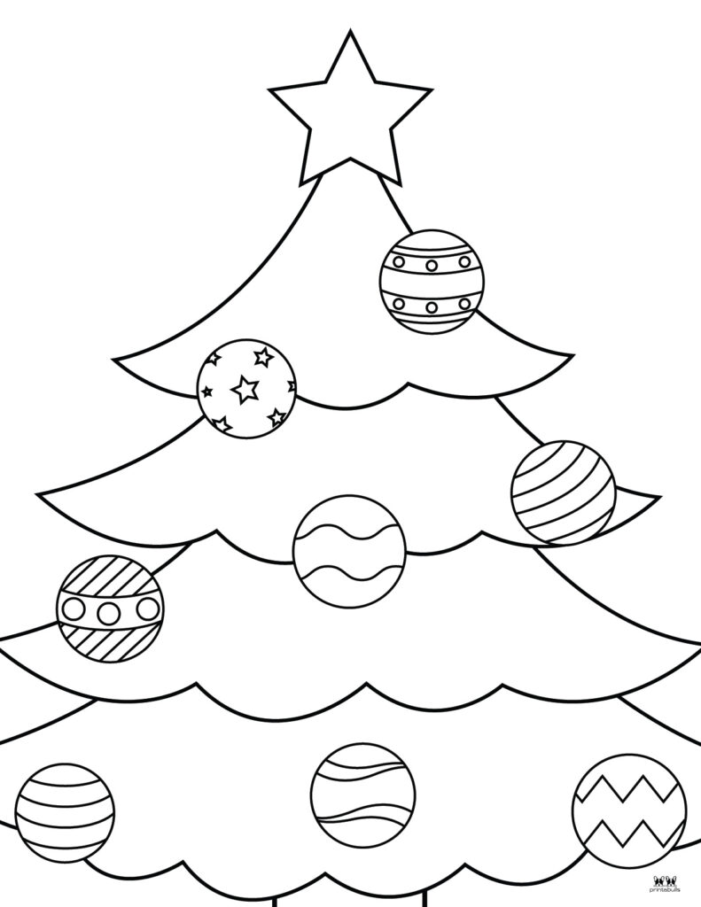 Christmas tree coloring pages templates