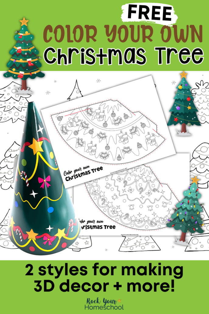 Printable d christmas tree template for diy holiday fun free