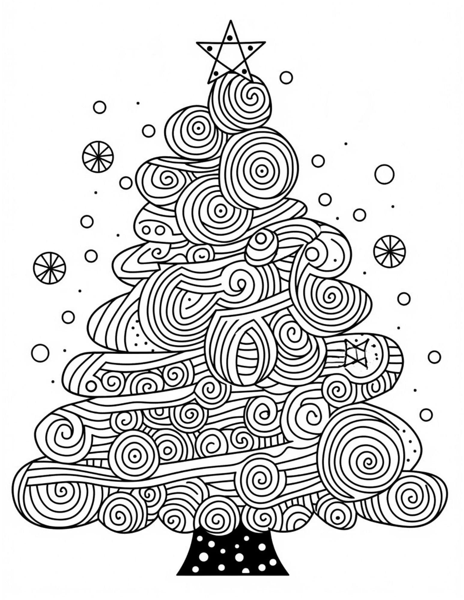 Joyful christmas tree coloring pages