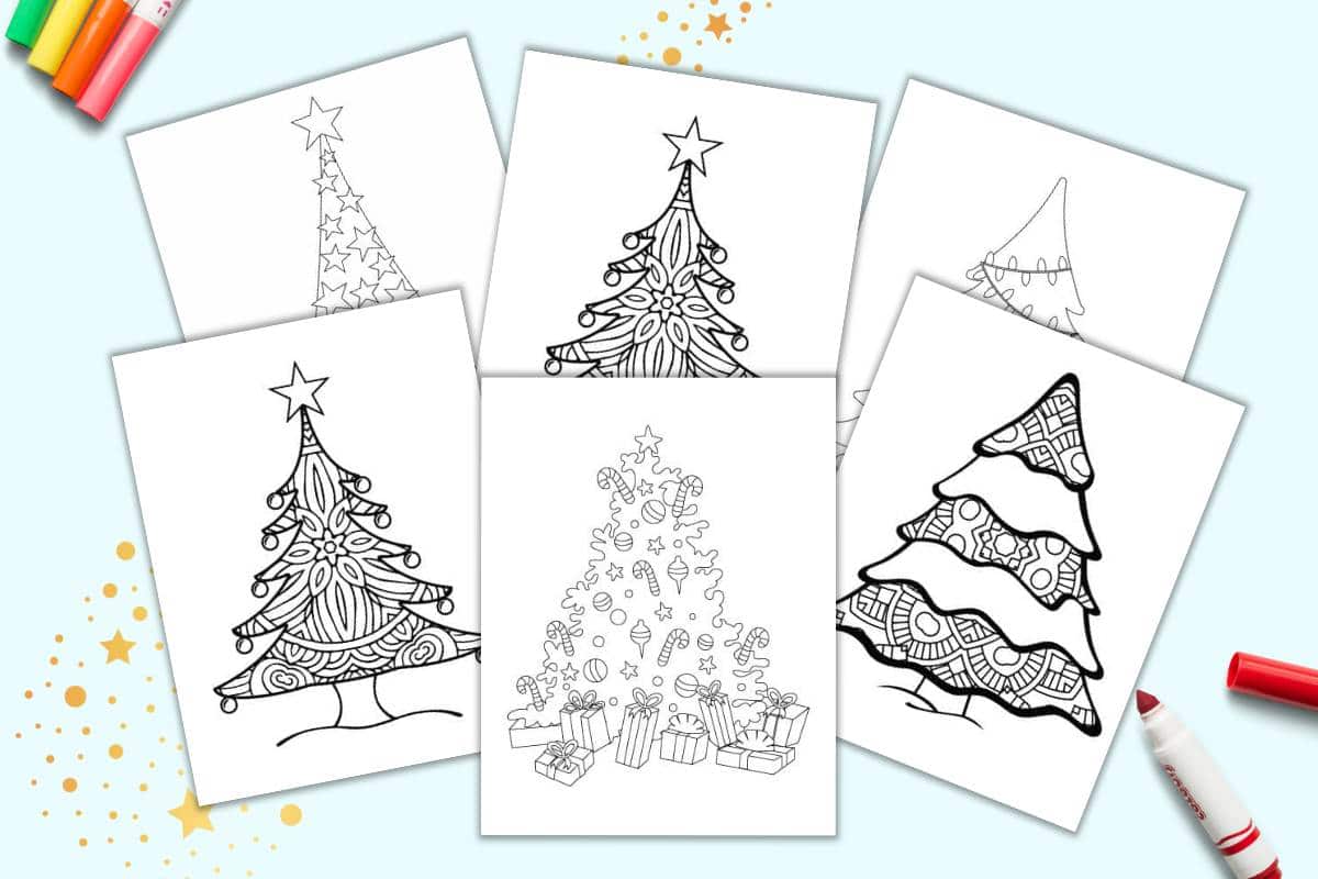 Free printable christmas tree coloring pages