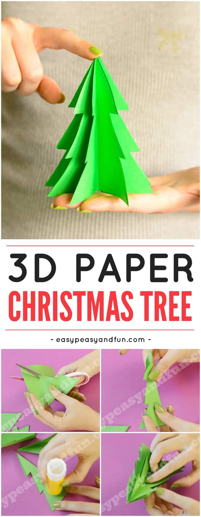 D paper christmas tree template