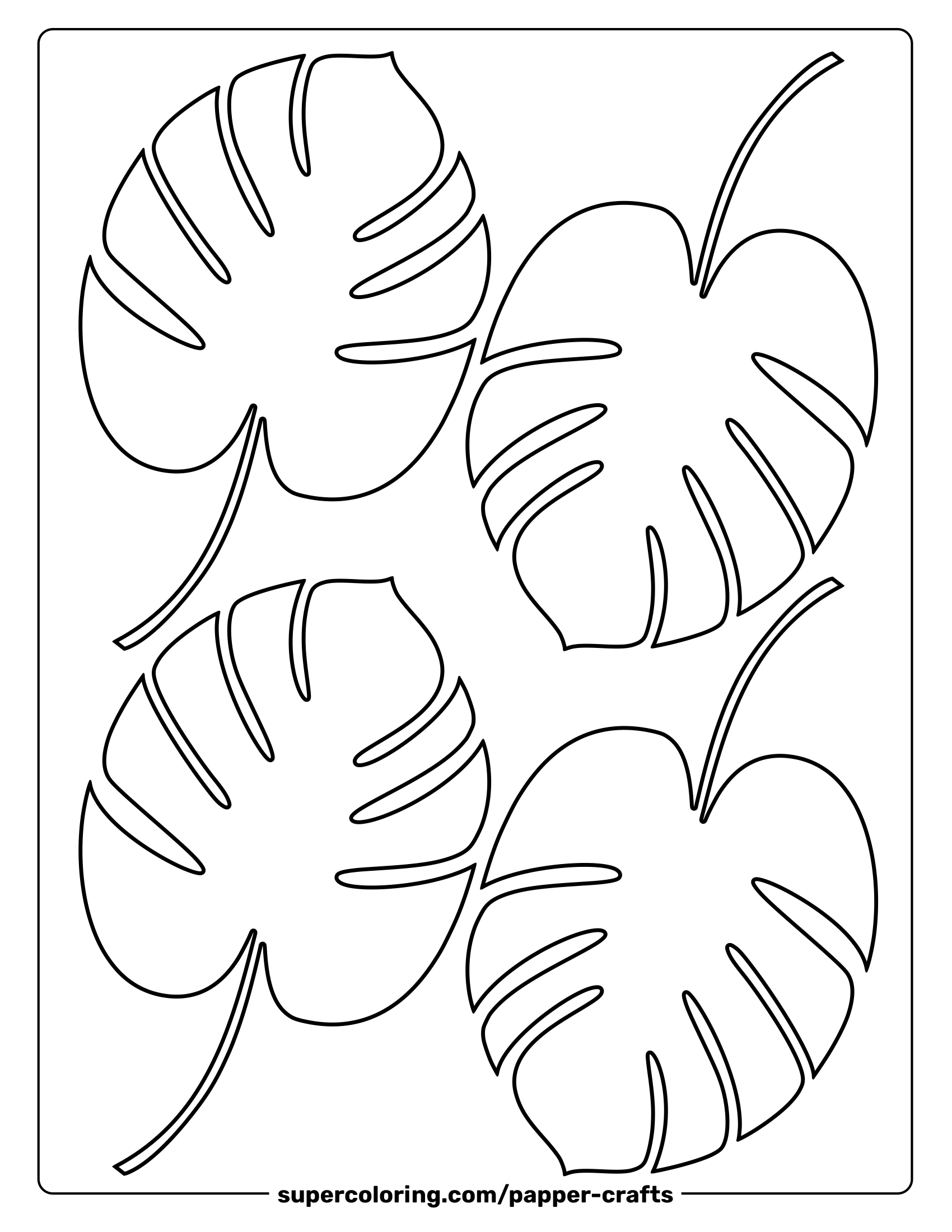 Tropical leaves template free printable papercraft templates