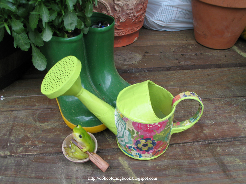 The doll coloring book craft a watering can for your dolls garden