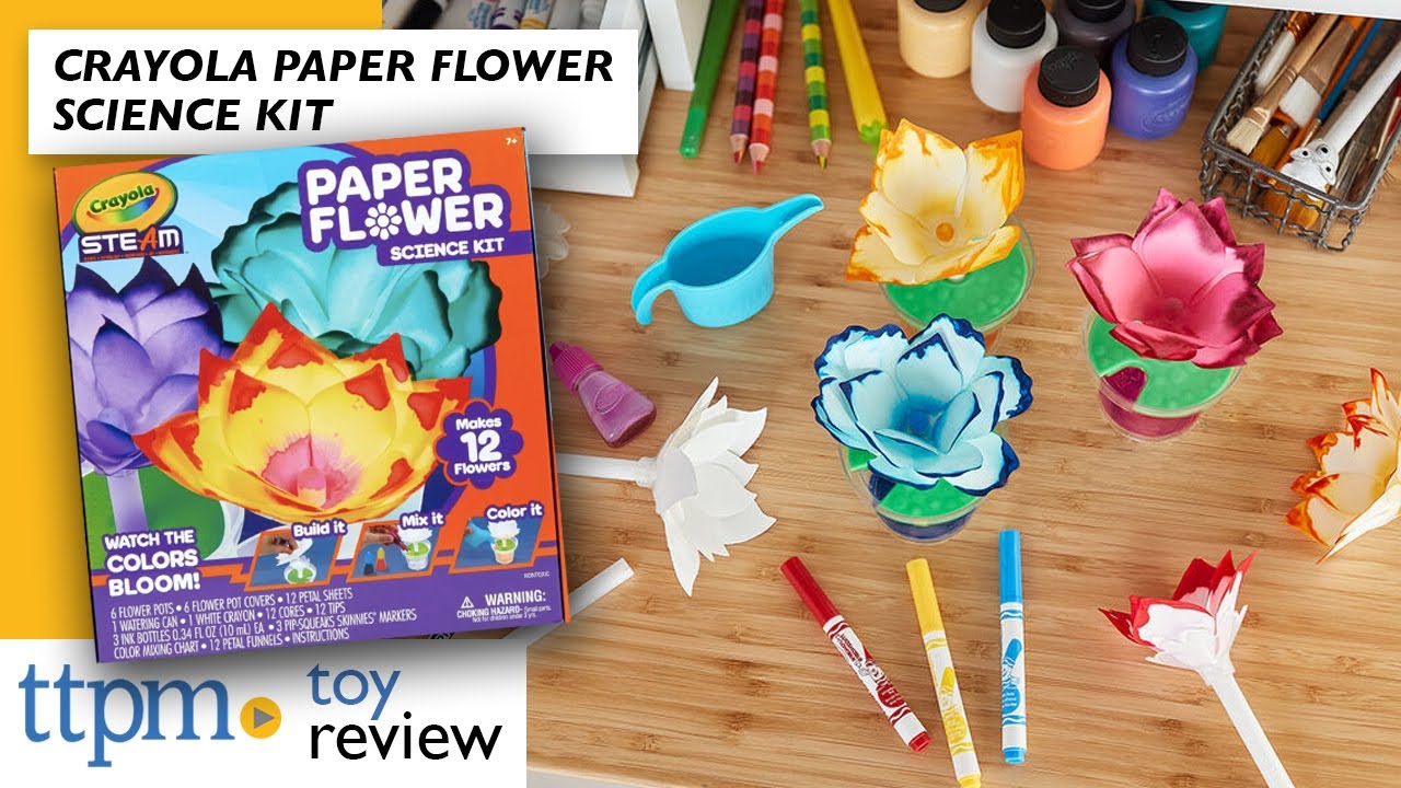 Stea paper flower science kit fro crayola arts crafts activity toy review ste toys